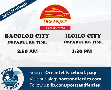 OCEANJET BACOLOD TO ILOILO SCHEDULES .